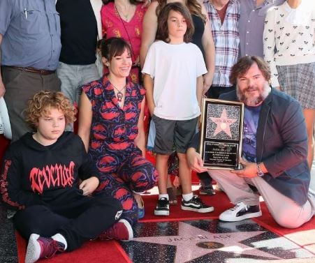 Samuel Jason Black with his parents Jack Black and Tanya Haden and sibling Thomas David Black.